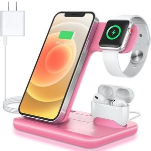 3-in-1 Charger: 15W Apple iWatch, AirPods Pro, iPhone 14/13/12, Samsung Galaxy